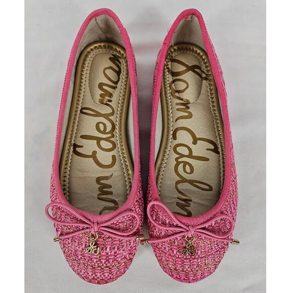 SAM EDELMAN GIRL’S FELICIA PINK WOVEN BALLET FLATS — SIZE 13 • CHIC & COMFY - Picture 2 of 13
